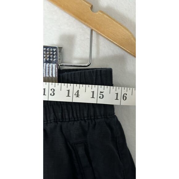 Athleta Women's Medium Petite Retreat Linen High Rise Wide Leg Pants Black EUC - Picture 5 of 10